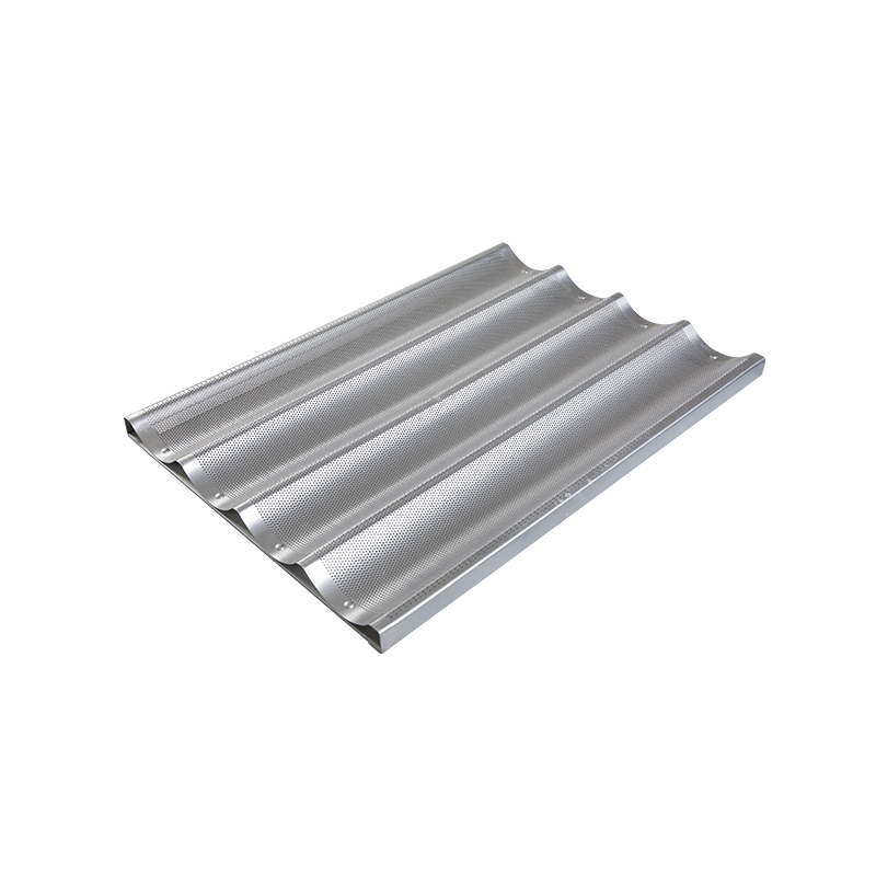 Tigaie cu baguette perforate din aluminiu pentru pâine franceză 4-loaf